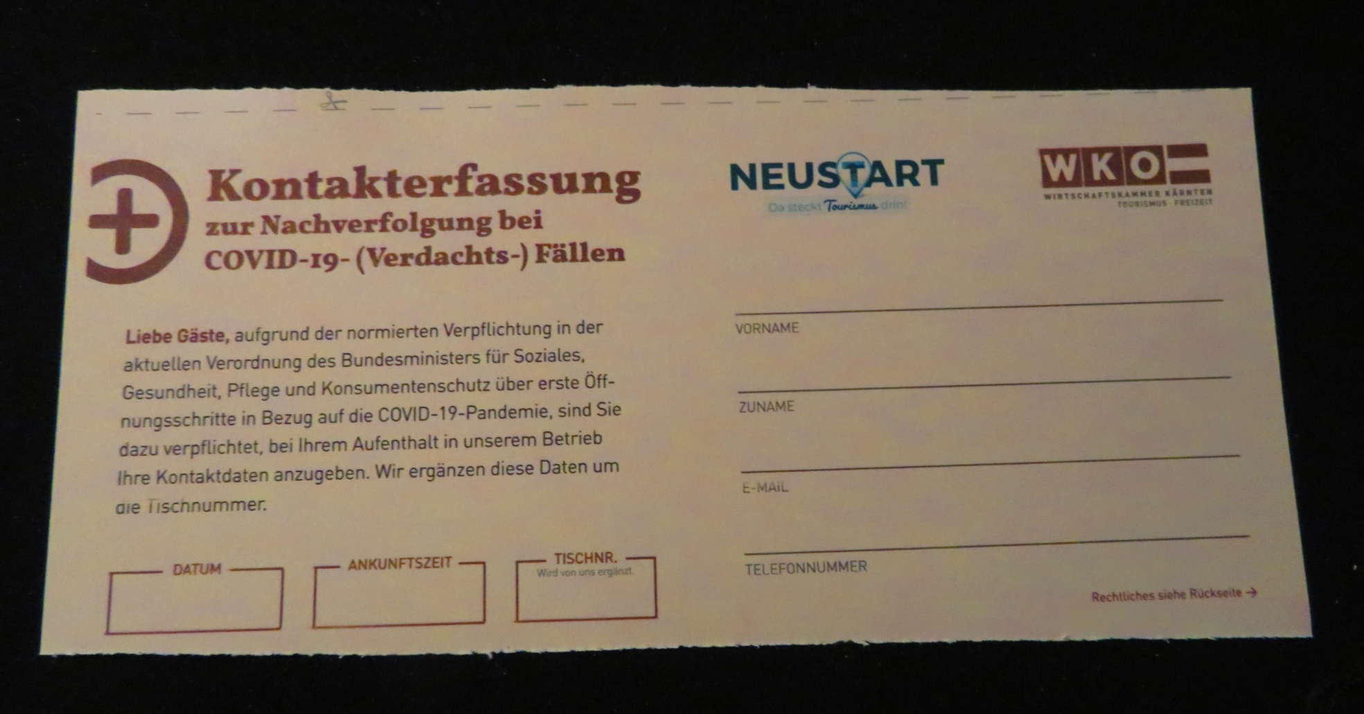 Neben 3g-Regel besteht auch Registrierungspflicht in der Gastronomie