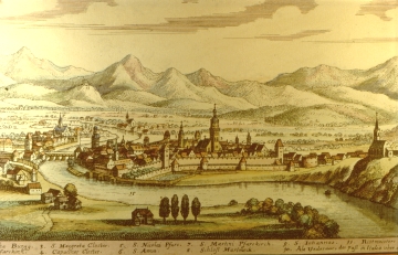 M. Merian: Villach, Kupferstich, um 1649