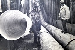 Errichtung des Draudückers im Jahr 1968