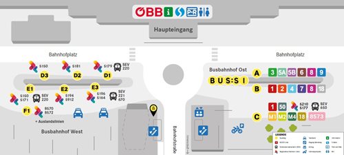 Der Villacher Busbahnhof im Überblick. stand: 15.12.2024