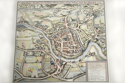 "Grundriss der Stadt Villach" von M. Merian, 1649