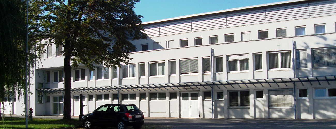 Ansicht des Wasserwerk Villachs (Rückseite des Gebäudes in der Klagenfurter Straße).