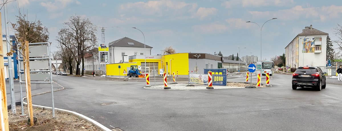 Neuer Kreisverkehr in der Italiener Straße