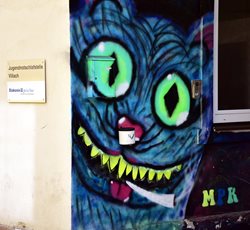 Street Art bei der Jugendnotschlafsstelle (JUNO) in der Marksgasse.