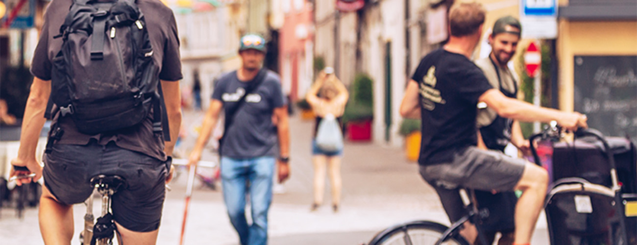 Radfahrer in der Innenstadt