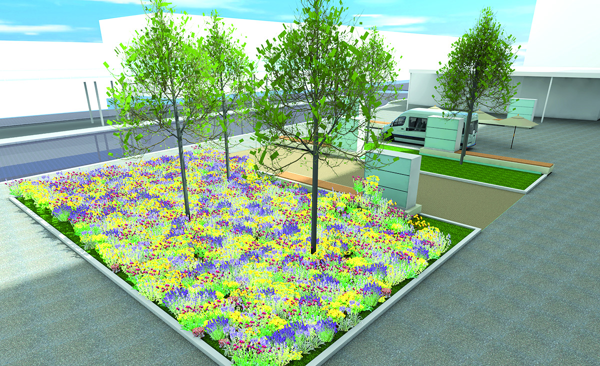 Bepflanzung am Bahnhofplatz (Visualisierung)