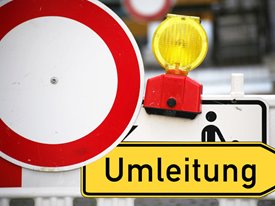 Sperre Haltestelle Mühlenweg und HTL/Tschinowitscher Weg