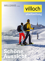Cover Stadtzeitung Nr. 12/2025 mit Titelstory "Adventzauber in der Stadt und Winterwunderland am Berg"