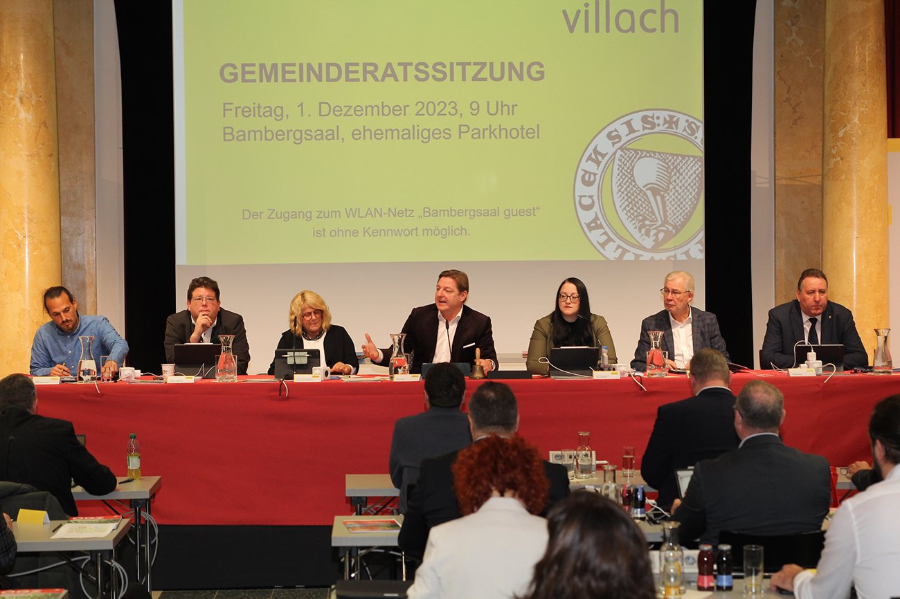 Sitzung des Villacher Gemeinderats am 1. Dezember 2023